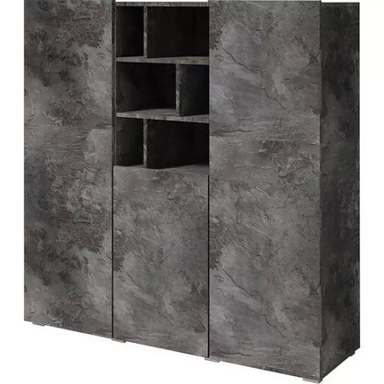 UNICORN Sideboard wall unit modern high-gloss white dark gray Width 132.4 cm