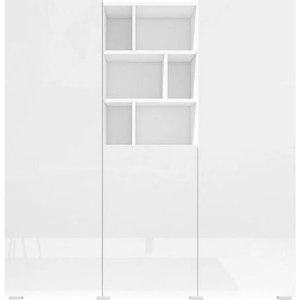 UNICORN Sideboard wall unit modern high-gloss white dark gray Width 132.4 cm