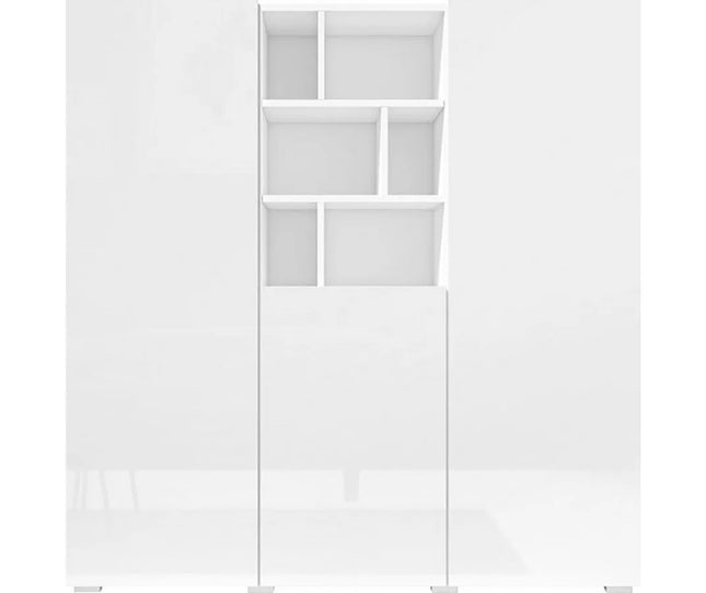 UNICORN Sideboard wall unit modern high-gloss white dark gray Width 132.4 cm