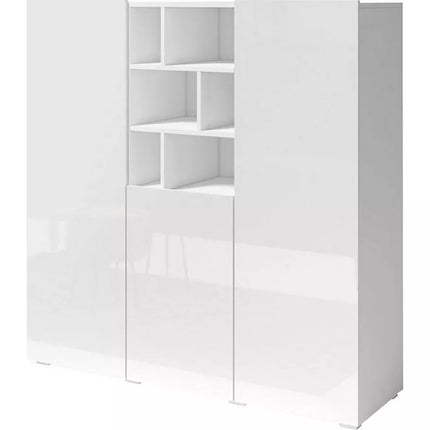 UNICORN Sideboard wall unit modern high-gloss white dark gray Width 132.4 cm