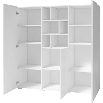 UNICORN Sideboard wall unit modern high-gloss white dark gray Width 132.4 cm