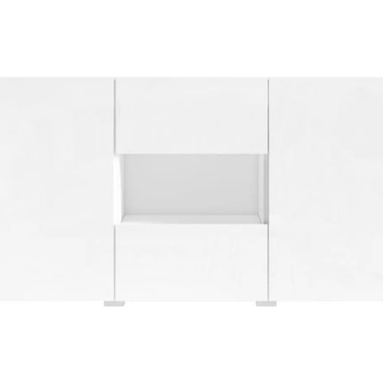 UNICORN Sideboard wall unit modern gray high-gloss white with mood lighting Width 136.5 cm Depth 37.5 cm Height 69 cm