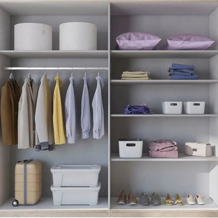 UNICORN Wardrobe country modern with mirror dark brown black white light gray Width 228 cm Depth 57 cm Height 214 cm