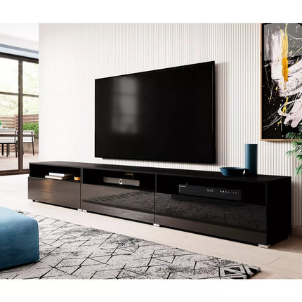 UNICORN TV furniture wall unit high-gloss black Width 270 cm Depth 41 cm Height 42 cm