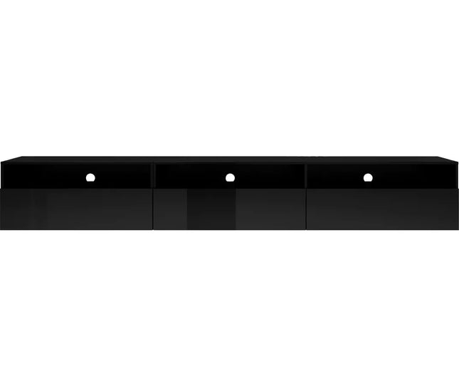UNICORN TV furniture wall unit high-gloss black Width 270 cm Depth 41 cm Height 42 cm