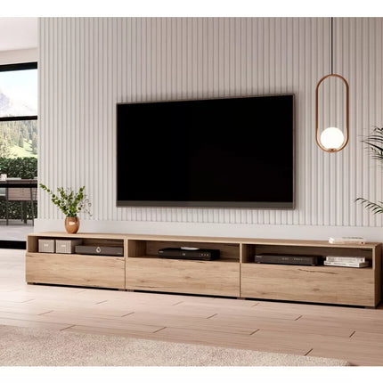 UNICORN TV furniture wall unit high gloss white light gray dark gray light brown Width 270 cm Depth 41 cm Height 42 cm