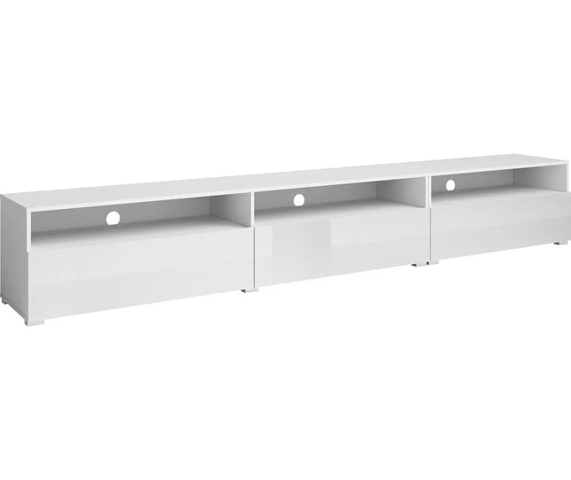 UNICORN TV furniture wall unit high gloss white light gray dark gray light brown Width 270 cm Depth 41 cm Height 42 cm