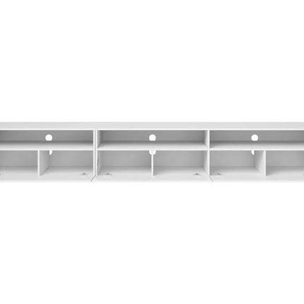 UNICORN TV furniture wall unit high gloss white light gray dark gray light brown Width 270 cm Depth 41 cm Height 42 cm