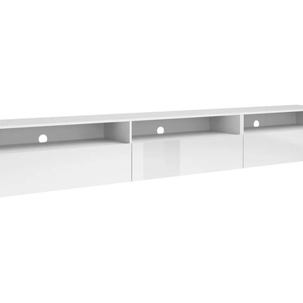 UNICORN TV furniture wall unit high gloss white light gray dark gray light brown Width 270 cm Depth 41 cm Height 42 cm
