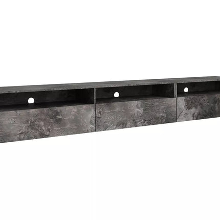 UNICORN TV furniture wall unit high gloss white light gray dark gray light brown Width 270 cm Depth 41 cm Height 42 cm