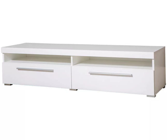 UNICORN TV cabinet wall unit high-gloss white black 140 cm