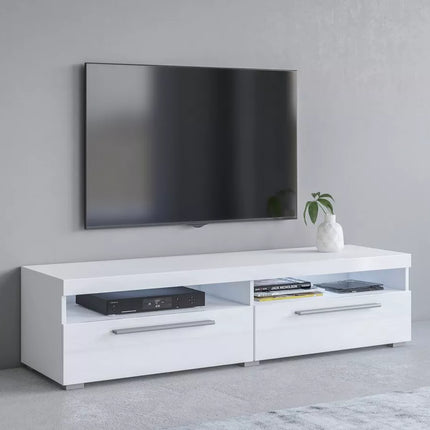 UNICORN TV cabinet modern Matt grey black matt white Width 140 cm Depth 39.5 cm Height 35 cm