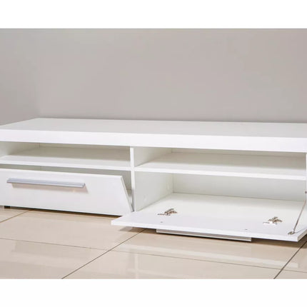 UNICORN TV cabinet wall unit high-gloss white black 140 cm