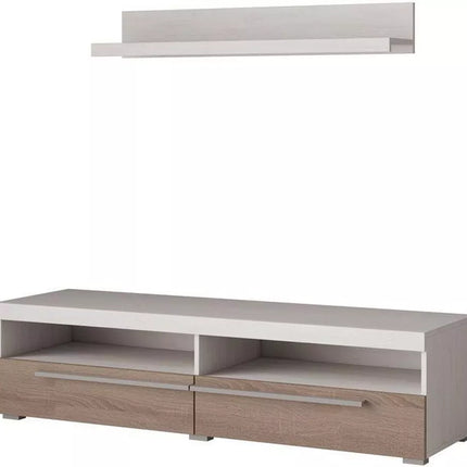 UNICORN TV furniture wall unit white brown 140 cm