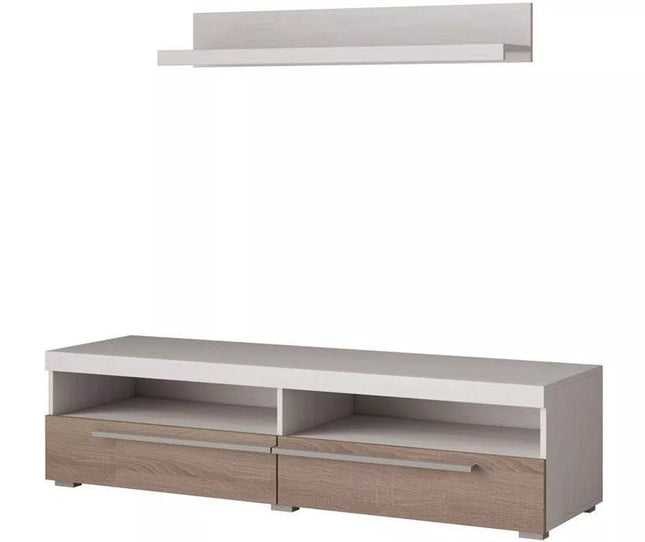 UNICORN TV furniture wall unit white brown 140 cm