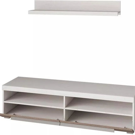 UNICORN TV furniture wall unit white brown 140 cm