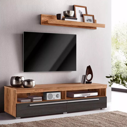 UNICORN TV furniture wall unit white brown 140 cm