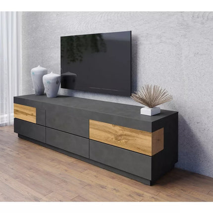 UNICORN TV furniture wall unit modern dark gray high-gloss white Width 206 cm Depth 50.5 cm Height 53.6 cm