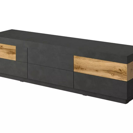 UNICORN TV furniture wall unit modern dark gray high-gloss white Width 206 cm Depth 50.5 cm Height 53.6 cm