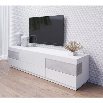 UNICORN TV furniture wall unit modern dark gray high-gloss white Width 206 cm Depth 50.5 cm Height 53.6 cm