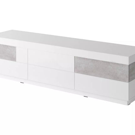 UNICORN TV furniture wall unit modern dark gray high-gloss white Width 206 cm Depth 50.5 cm Height 53.6 cm