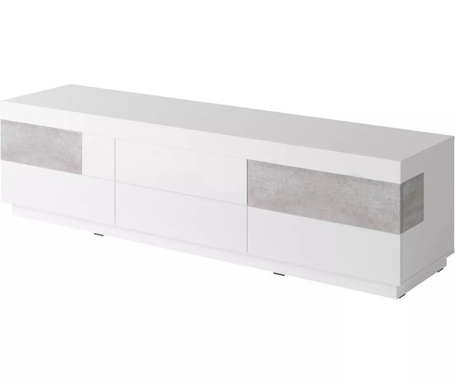 UNICORN TV furniture wall unit modern dark gray high-gloss white Width 206 cm Depth 50.5 cm Height 53.6 cm