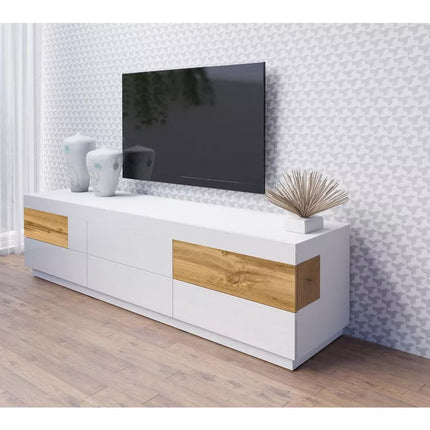 UNICORN TV furniture wall unit modern dark gray high-gloss white Width 206 cm Depth 50.5 cm Height 53.6 cm