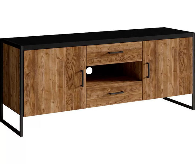 UNICORN TV furniture wall unit modern country brown black Width 154 cm Depth 45 cm Height 68 cm