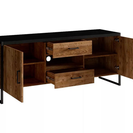 UNICORN TV furniture wall unit modern country brown black Width 154 cm Depth 45 cm Height 68 cm