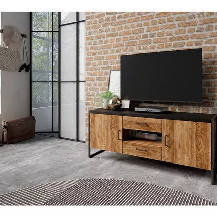 UNICORN TV furniture wall unit modern country brown black Width 154 cm Depth 45 cm Height 68 cm