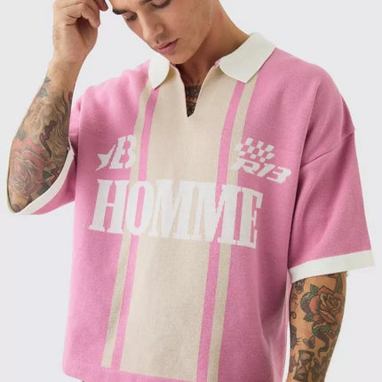 UNICORN Oversized Knitted Boxy Football Polo S M L XL