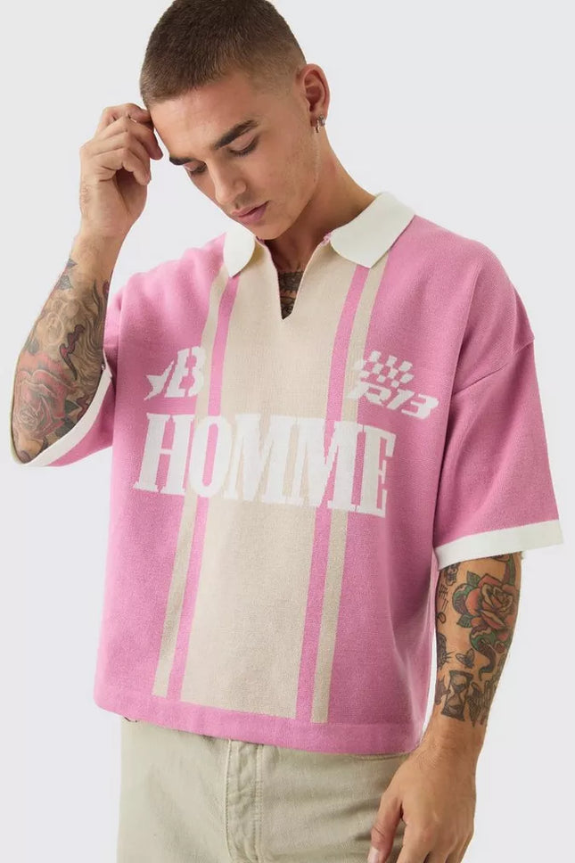 UNICORN Oversized Knitted Boxy Football Polo S M L XL