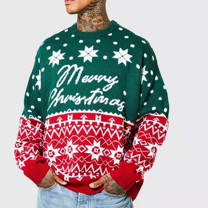 UNICORN Men's sweater Christmas pattern dark green red xs s m l xl