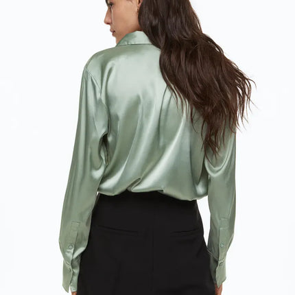 UNICORN Women's Blouse shirt black cream white light pink light blue light green khaki green striped xs s m l xl xxl