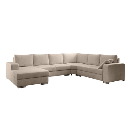 UNICORN 5-seater corner sofa with chaise longue Velvet black beige