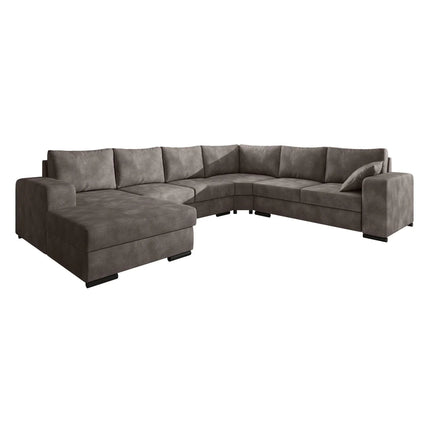 UNICORN 5-seater corner sofa with chaise longue, anthracite brown anthracite faux leather Width 335 Height 56 Depth 266