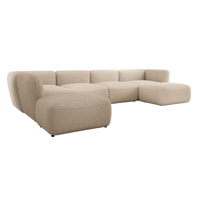 UNICORN Hoekbank 5-zits met chaise longue Teddystof beige brown
