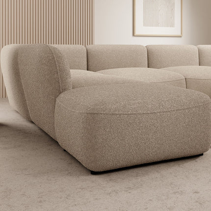 UNICORN Corner sofa 5-seater with chaise longue Teddy fabric beige brown Width 372 cm Height 75 cm Depth 218 cm