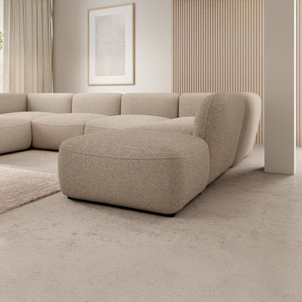 UNICORN Corner sofa 5-seater with chaise longue Teddy fabric taupe beige Width 372 cm Height 75 cm Depth 218 cm