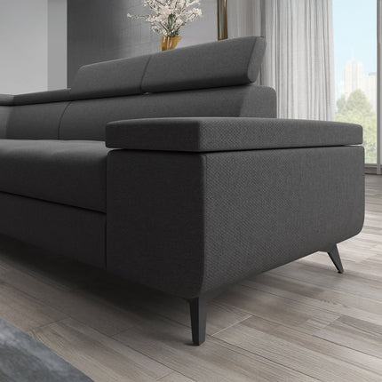 UNICORN Corner sofa 4-seater Fabric black gray Width 265 cm Height 78 cm Depth 224 cm