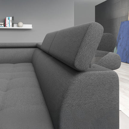 UNICORN Corner sofa 4-seater Fabric gray black Width 265 cm Height 78 cm Depth 224 cm