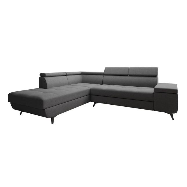 UNICORN Corner sofa 4-seater Fabric black gray Width 265 cm Height 78 cm Depth 224 cm