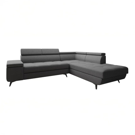 UNICORN Corner sofa 4-seater Fabric black gray Width 265 cm Height 78 cm Depth 224 cm