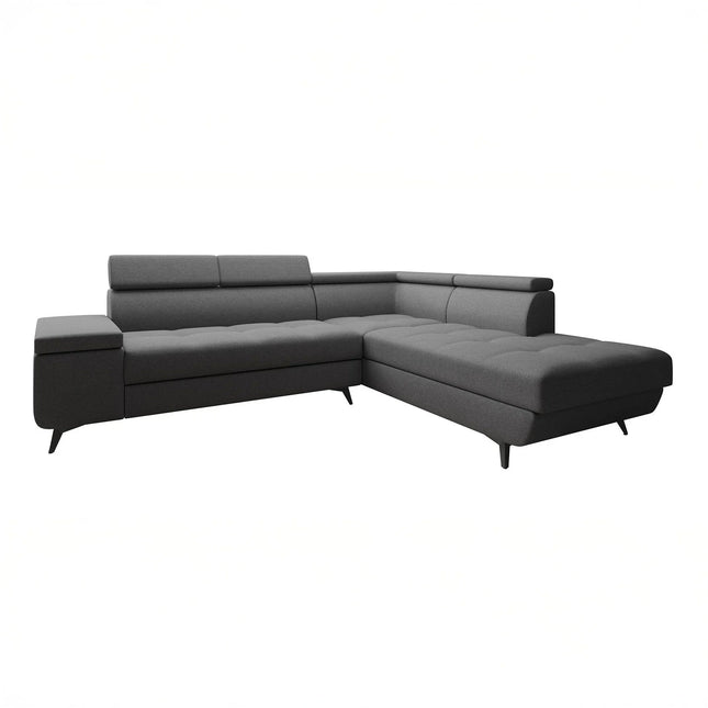 UNICORN Corner sofa 4-seater Fabric black gray Width 265 cm Height 78 cm Depth 224 cm