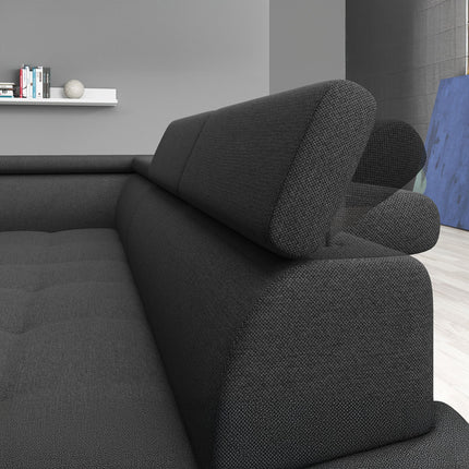UNICORN Corner sofa 4-seater Fabric black gray Width 265 cm Height 78 cm Depth 224 cm