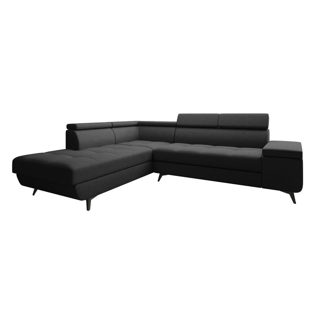 UNICORN Corner sofa 4-seater Fabric gray black Width 265 cm Height 78 cm Depth 224 cm