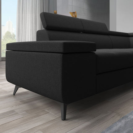 UNICORN Corner sofa 4-seater Fabric black gray Width 265 cm Height 78 cm Depth 224 cm
