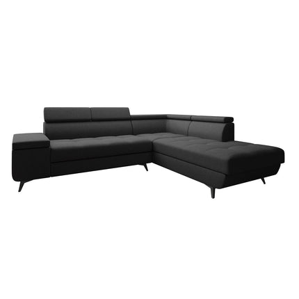 UNICORN Corner sofa 4-seater Fabric black gray Width 265 cm Height 78 cm Depth 224 cm