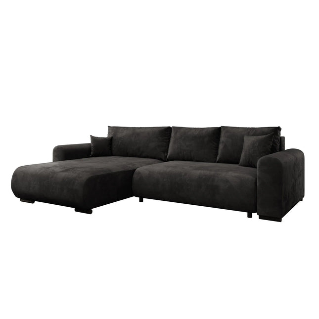 UNICORN Corner sofa 3-seater with chaise longue Velvet black