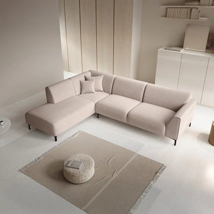 UNICORN 4-seater corner sofa with chaise longue Beige fabric
